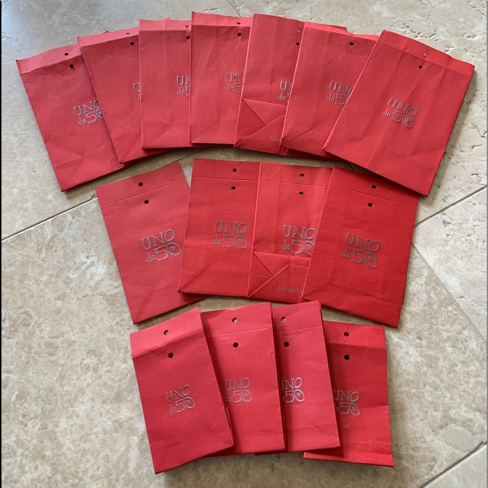 Lot of 15 Uno De 50 LARGE, MEDIUM and SMALL bags.